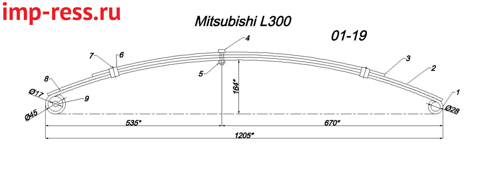 Mitsubishi Delica (L300)    IR 01-19
     635(265/370),  Mitsubishi Delica