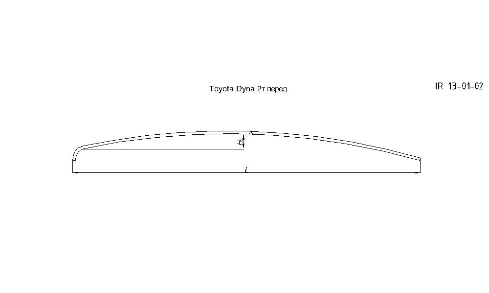 TOYOTA TOYOACE (DYNA) рессора передняя лист № 2 (Арт. IR 13-01-02),