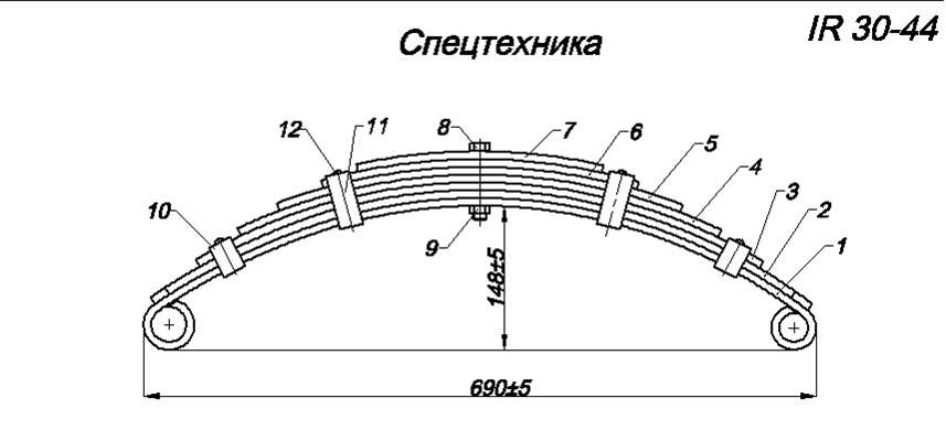 Рессора погрузчика IR 30-44,