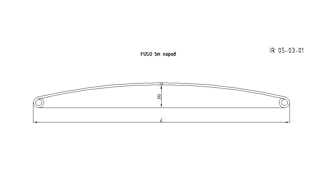 FUSO 5т рессора передняя лист № 1 (Арт. IR 05-03-01),