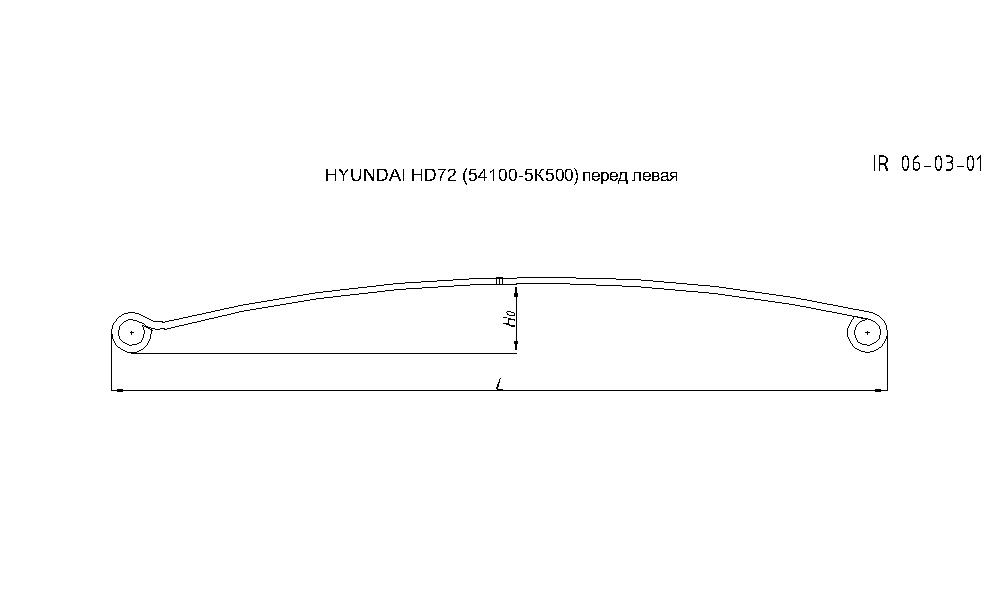HYUNDAI HD 65,72,78 рессора передняя лист № 1 (Арт. IR 06-03-01),