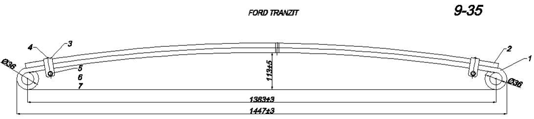 FORD TRANSIT до 2006г рессора  (Арт. IR 09-35),