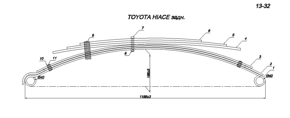 TOYOTA HIACE 1989-2004      (.IR 13-32) 
6- .      60*8,     60*10 .
  , 48210-26620,