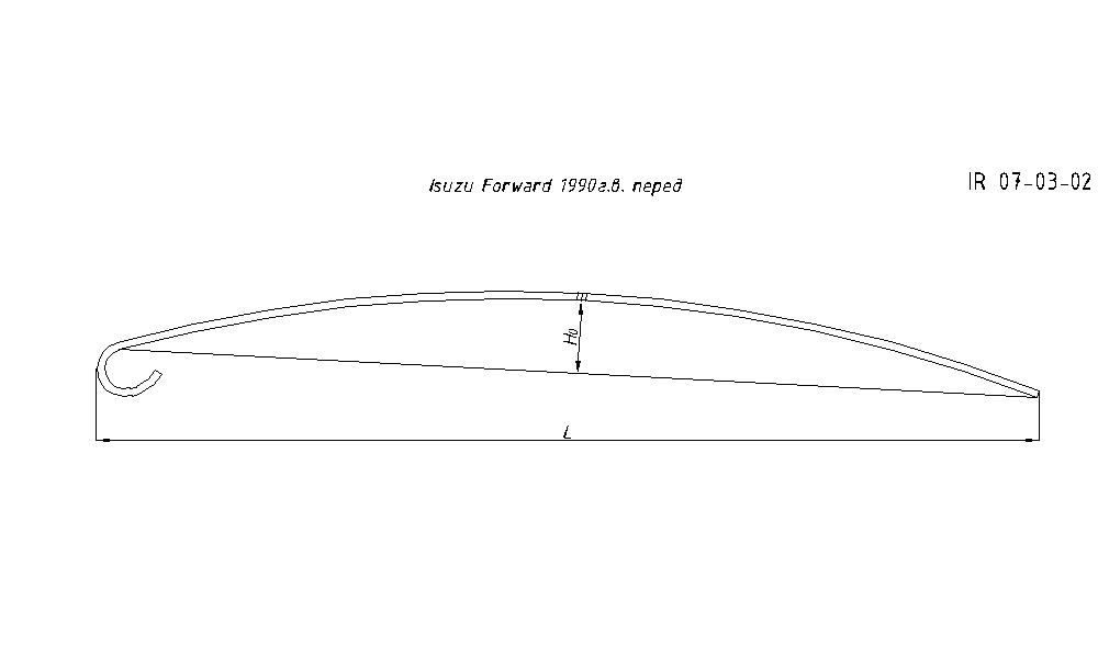 ISUZU FORWARD 5 т рессора передняя лист № 2 (подкоренной),