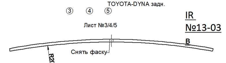 TOYOTA TOYOACE (DYNA) рессора задняя лист № 3 (Арт. IR 13-03-03),