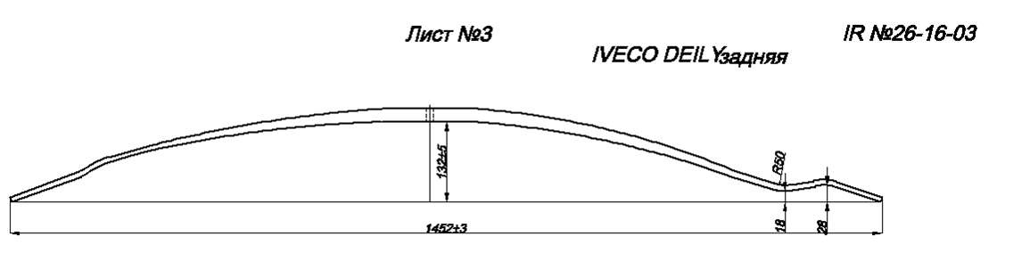IVECO  DAILY рессора задняя лист № 3 (IR 26-16-03),