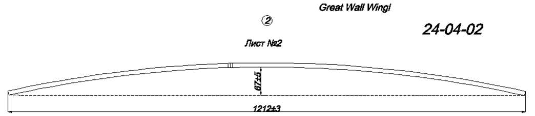ZX Great Wall Wingle рессора лист №2 (Арт. IR 24-04-02),