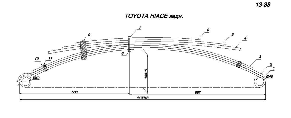 TOYOTA HIACE 1989-2004    6-    (.IR 13-38)
      1-     10  (8    IR 13-32),