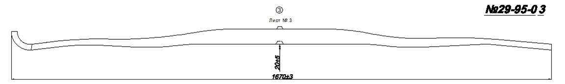 STERLING LT 9500 рессора передняя лист №3  (IR 29-95-03),