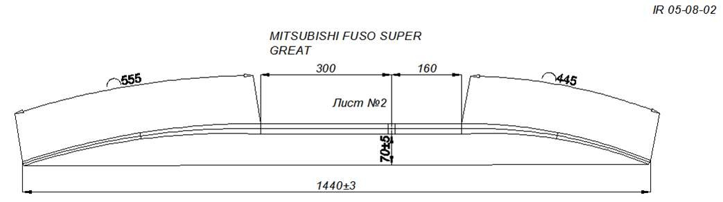 Mitsubishi Fuso Super Great лист № 2 (подкоренной),