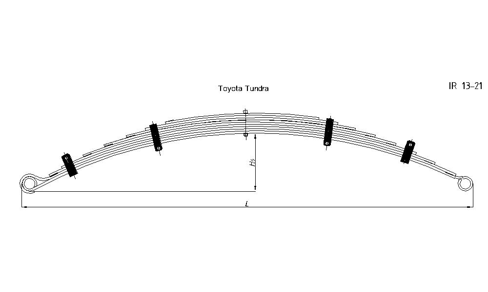 TOYOTA TUNDRA рессора задняя 9-ти листовая аналог DEAVER (IR 13-21),