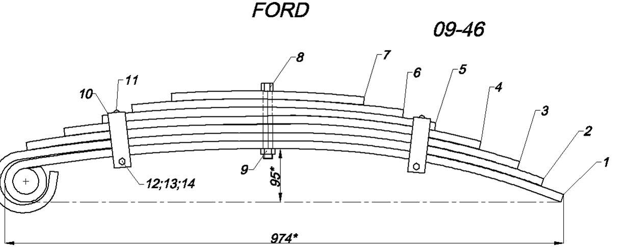 FORD  рессора (Арт. IR 09-46),