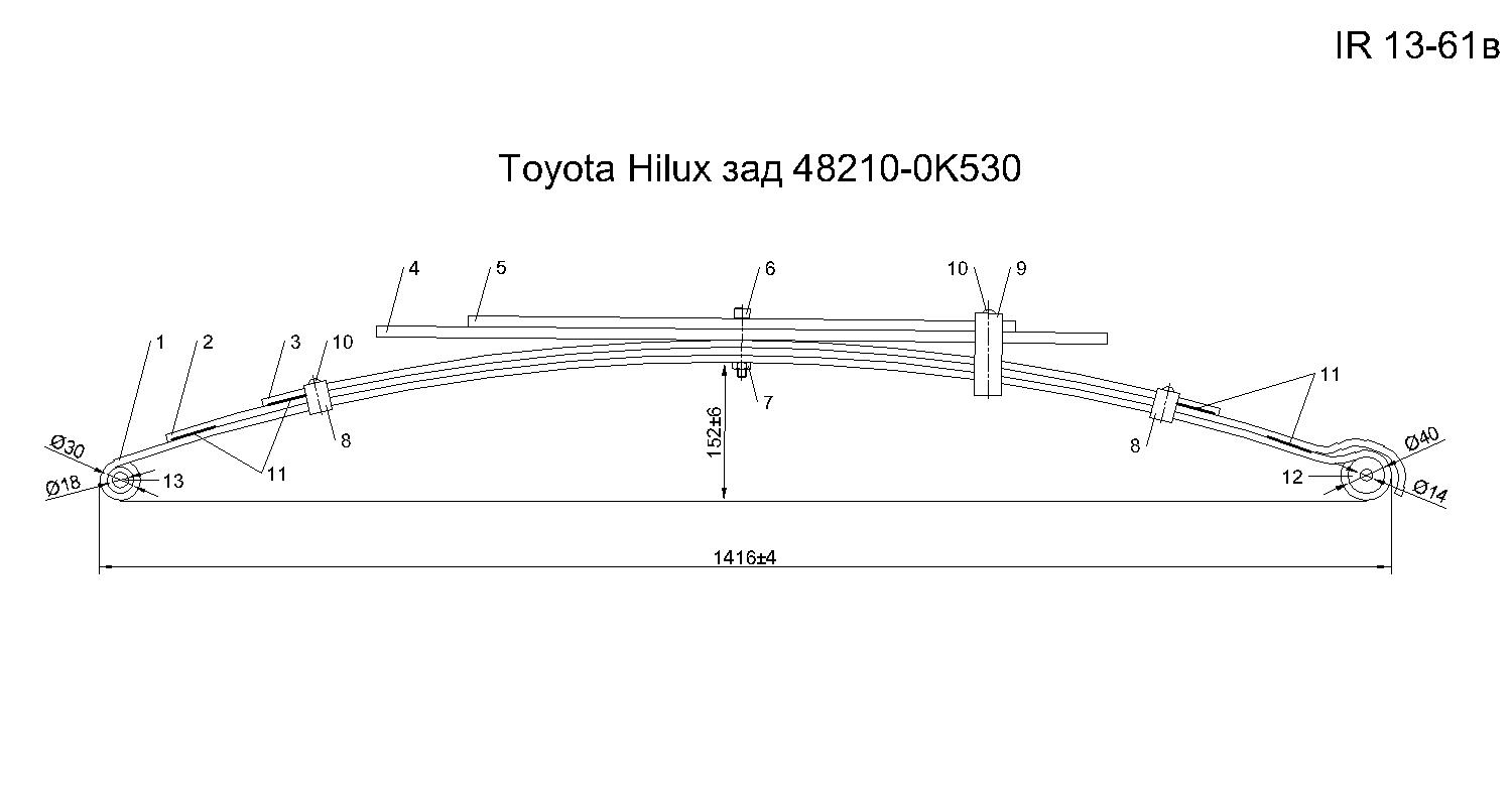 TOYOTA HILUX 2015- .. (VIII )        (. IR 13-61),