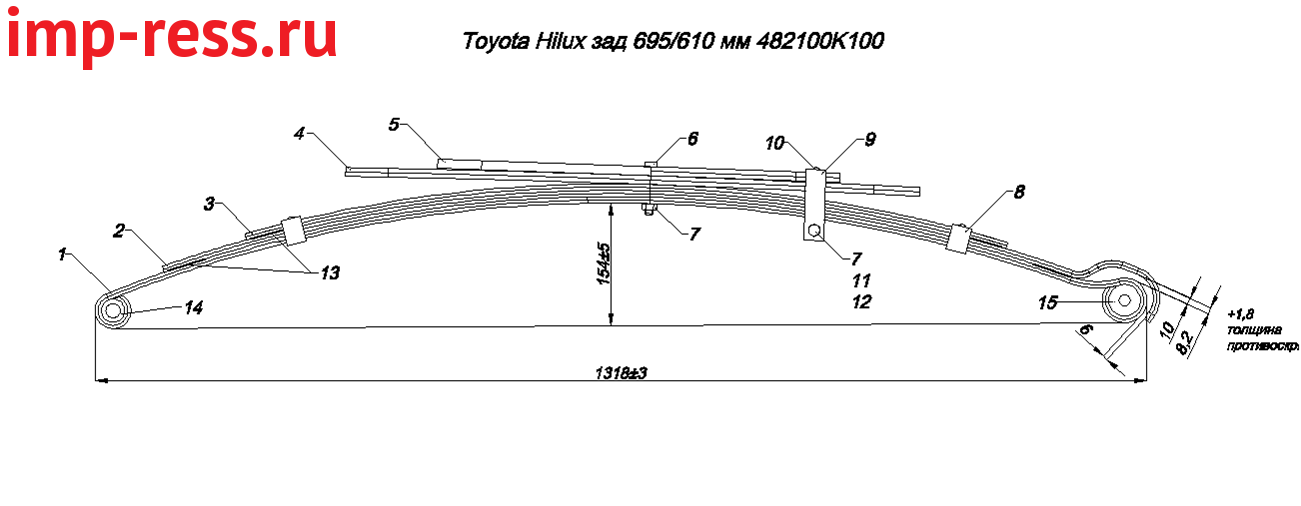 TOYOTA HILUX 2005-2015             (5- ) (. IR 13-18)
     1, 2  3     10  (   8 )
 
,