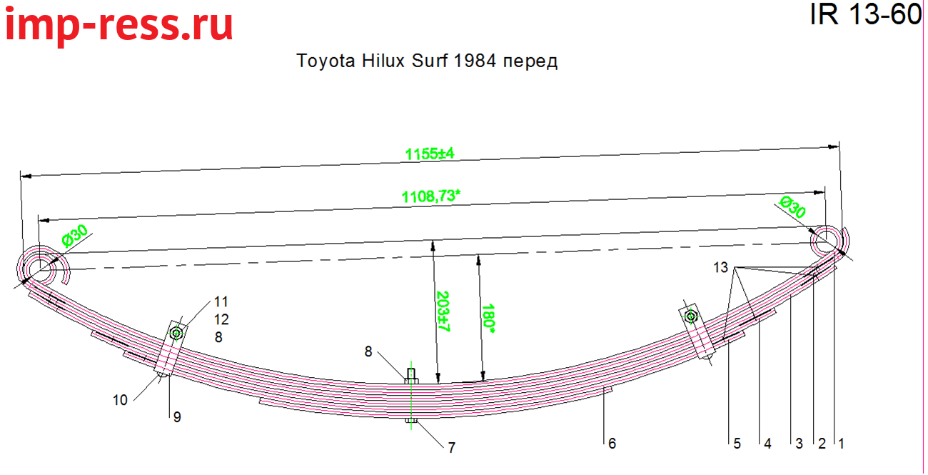 TOYOTA HILUX SURF 1984-2004  LN 106 (5 )   
      TOYOTA HILUX SURF  I(L)N60 1984 
    IR 13-24  ,      30
,