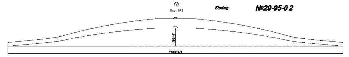 STERLING LT 9500 рессора передняя лист №2  (IR 29-95-02),