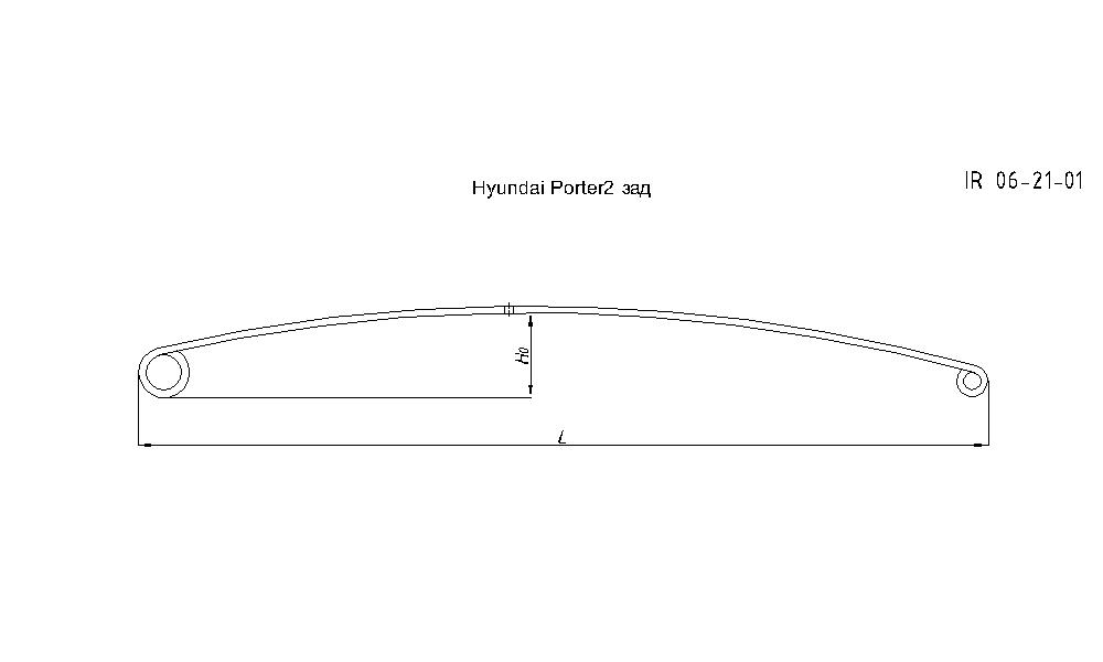 HYUNDAI PORTER 2 рессора задняя усиленная лист № 1 (Арт. IR 06-21-01),