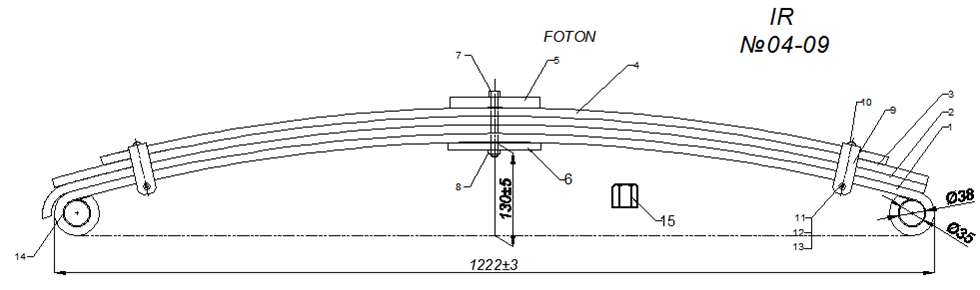 FOTON  рессора   (Арт. IR 04-09),