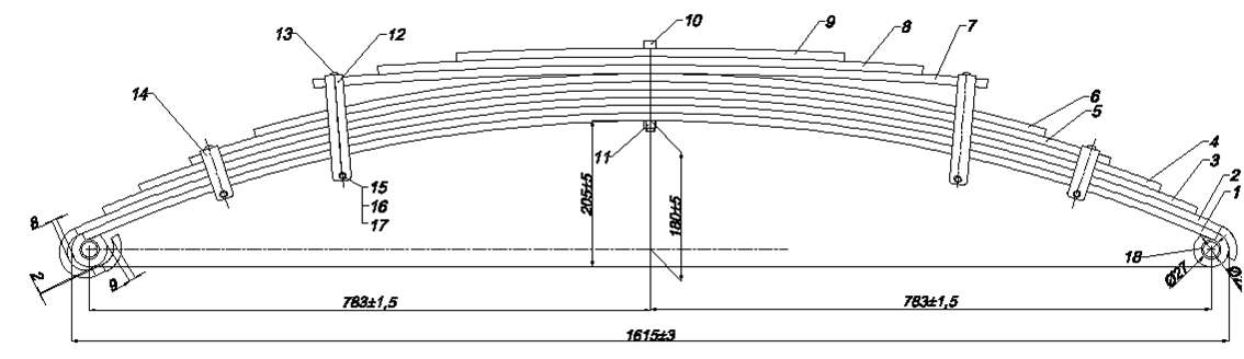 TATA ETALON рессора задняя  (Арт. IR 12-04),