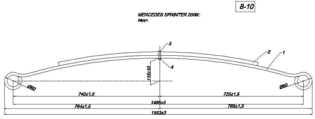 MERSEDES SPRINTER 2006г  рессора задняя (IR 08-10),