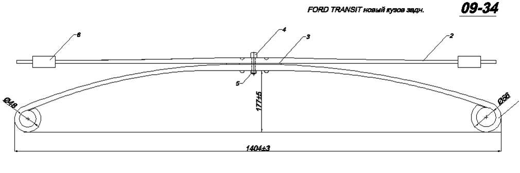 FORD TRANSIT рессора (Арт. IR 09-34),