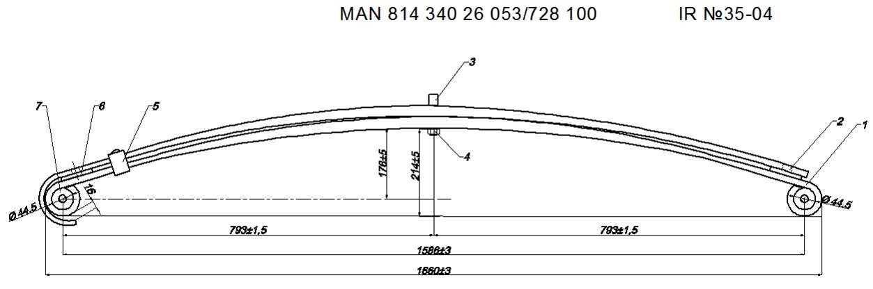 MAN рессора передняя   IR 35-04,