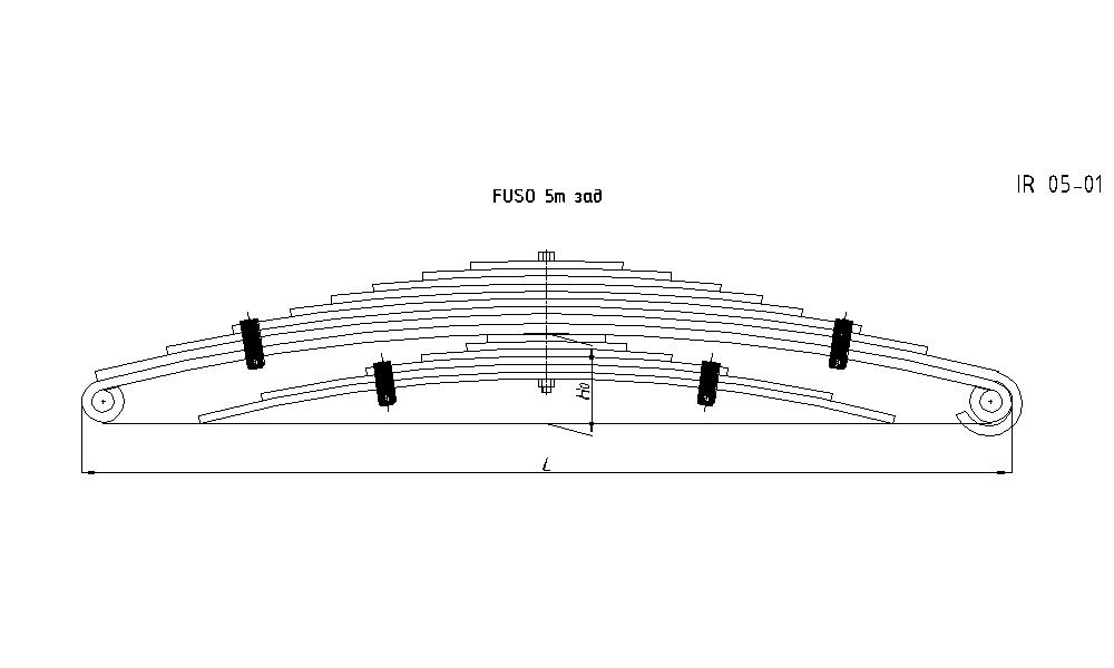 FUSO 5т рессора задняя с подрессорником (Арт. IR 05-01),