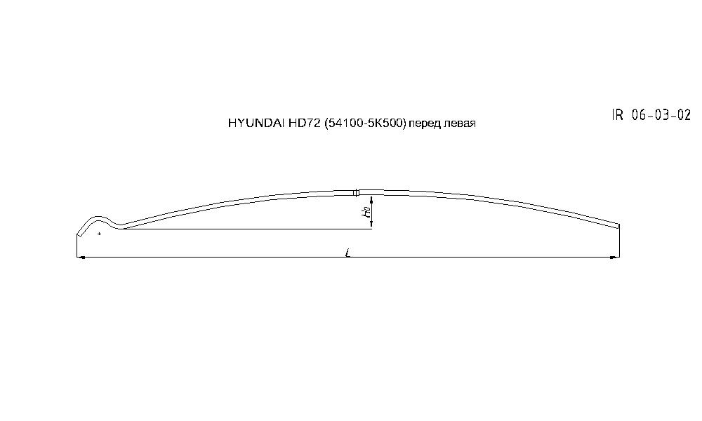 HYUNDAI HD 65,72,78 рессора передняя лист № 2 (Арт. IR 06-03-02),