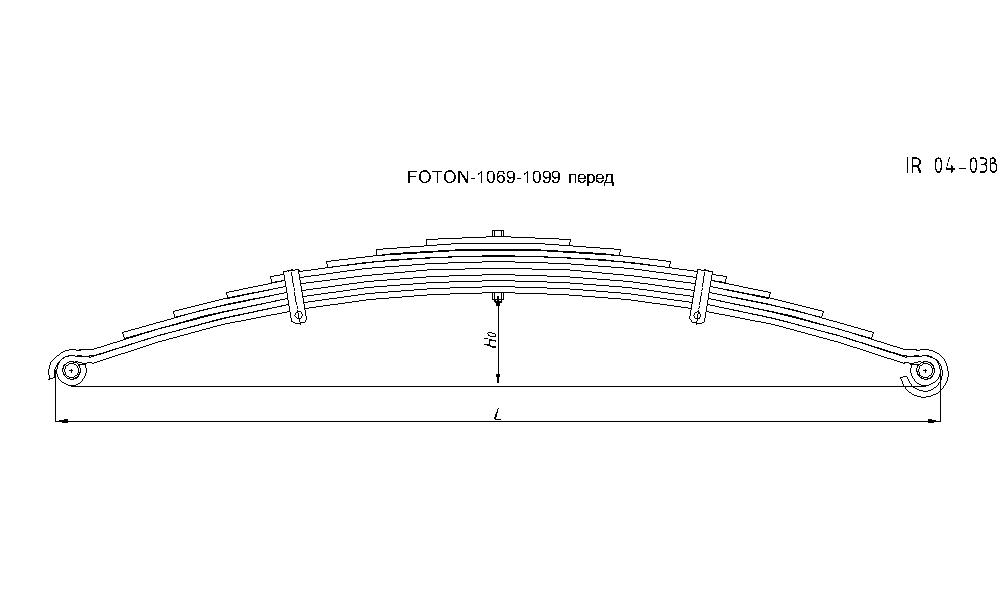 FOTON 1069 рессора передняя усиленная в сборе (Арт. IR 04-03в),
