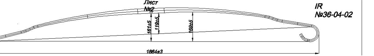 SCANIA рессора передняя лист №2 (Арт. IR 36-04-02),