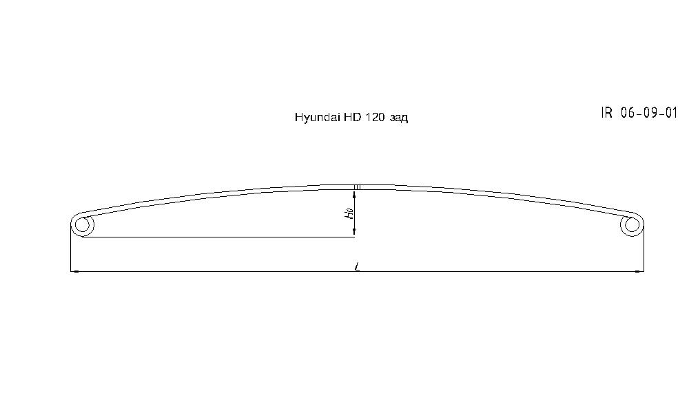 HYUNDAI HD 120 рессора передняя лист № 1 в сборе (Арт. IR 06-09-01в),