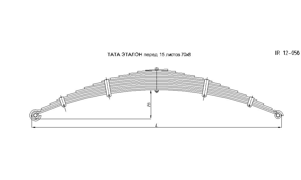 TATA ETALON рессора передняя 15-ти листовая (с втулками) (Арт.IR 12-05в),