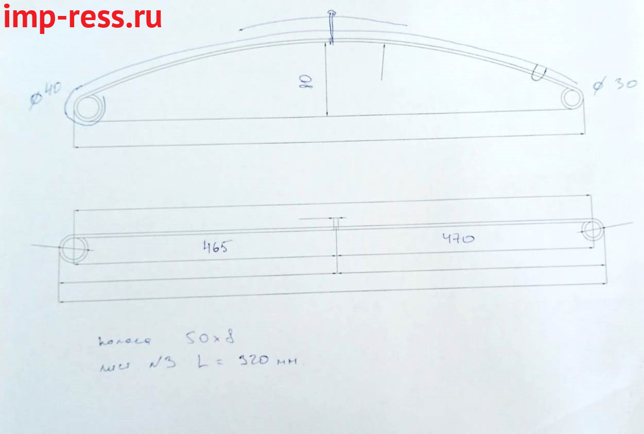 SUZUKI SAMURAI рессора передняя по эскизу,