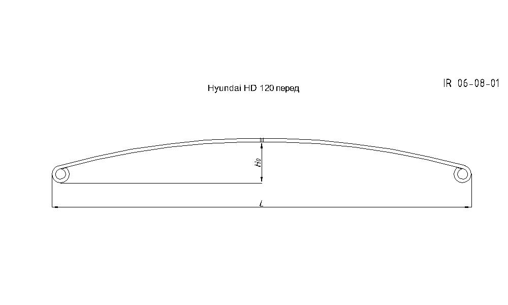 HYUNDAI HD 120 рессора передняя лист № 1 в сборе (Арт. IR 06-08-01в),