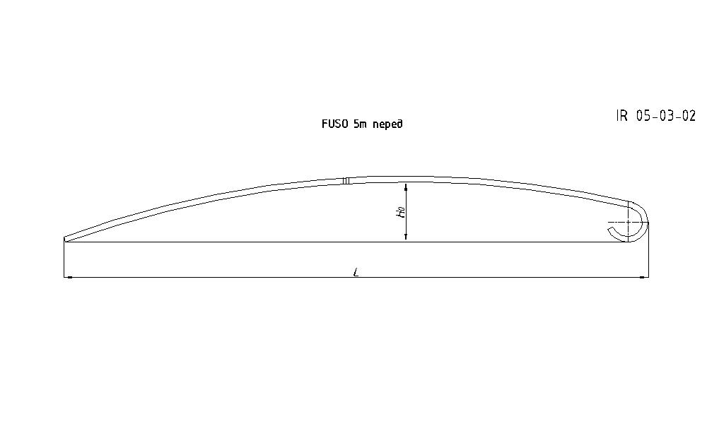 FUSO 5т рессора передняя лист №2 (подкоренной) (Арт. IR 05-03-02),