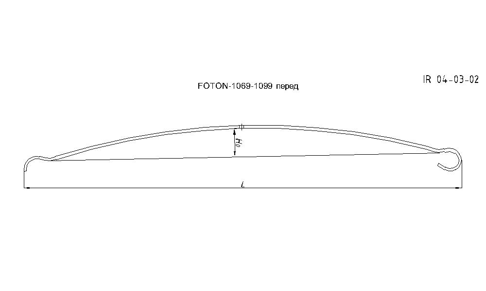 FOTON 1069 рессора передняя усиленная лист № 2 (Арт. IR 04-03-02),