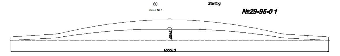 STERLING LT 9500 рессора передняя лист №1 (IR 29-95-01),