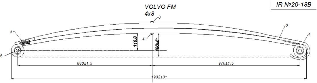 VOLVO FM рессора передняя (Арт.IR 20-18),