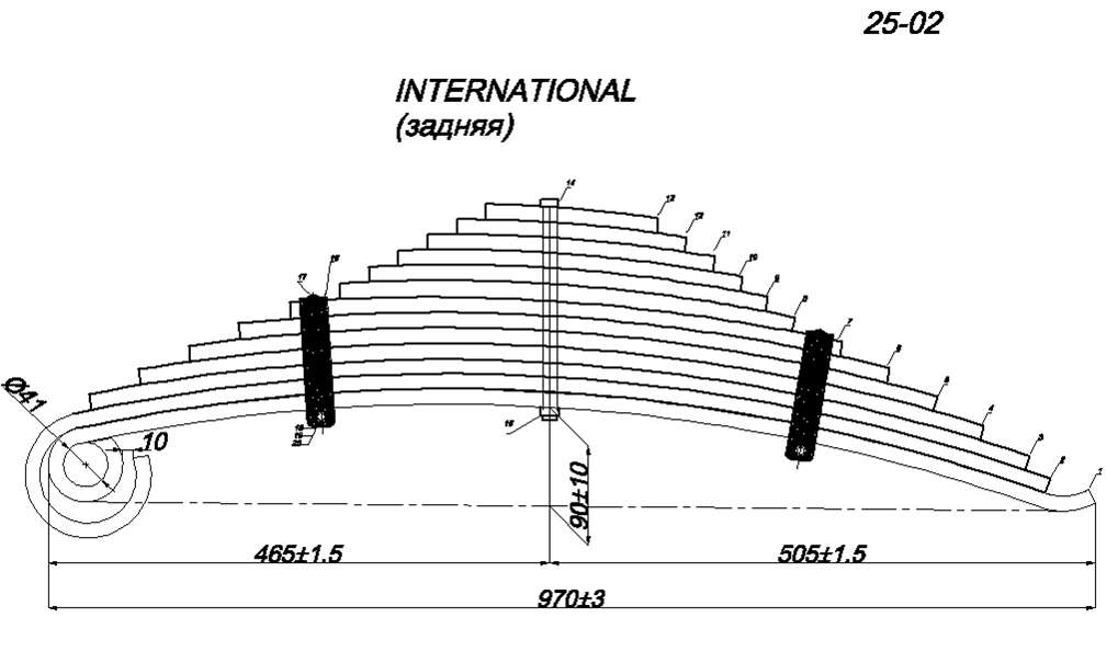 INTERNATIONAL  рессора задняя  (Арт. IR 25-02),