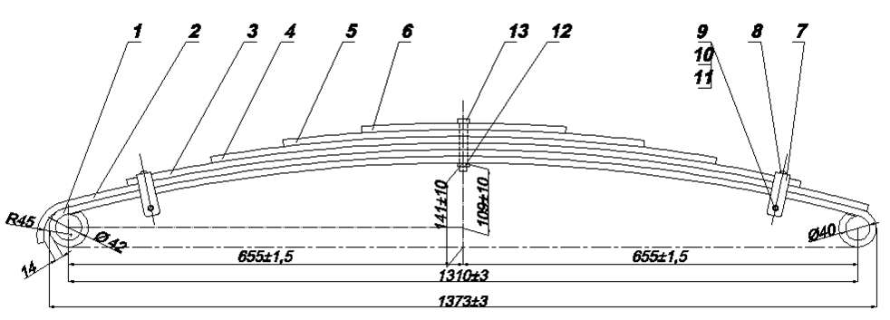 ISUZU NQR 75 рессора задняя в сборе (Арт. IR 07-07в),