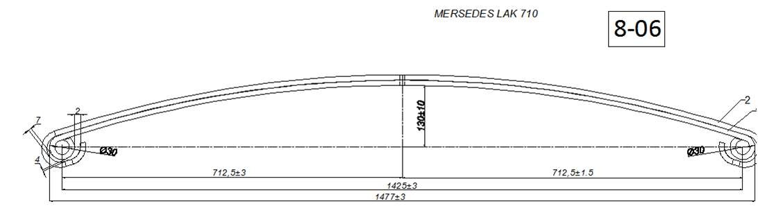 Mercedes-Benz LAK 710 рессора  (Арт. IR 08-06),