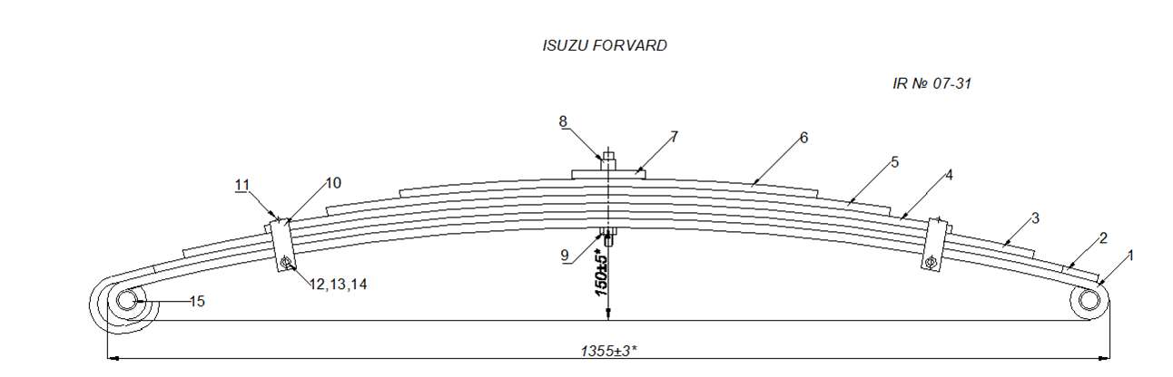 ISUZU FORWARD рессора передняя (Арт. IR 07-31),